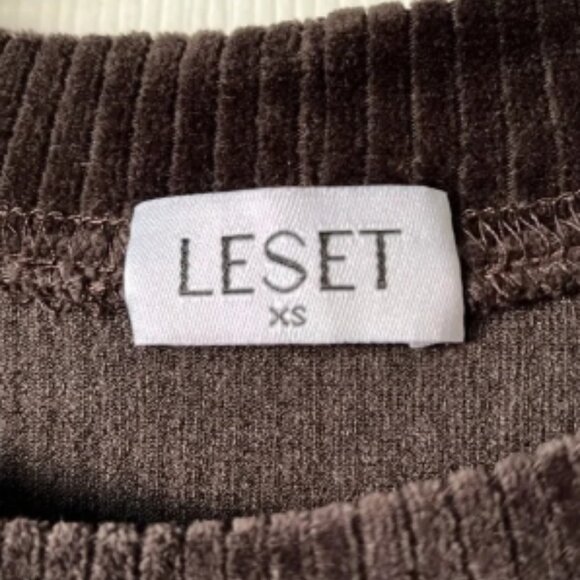 LESET EUC brown corduroy oversized sweatshirt size XS - Picture 2 of 6